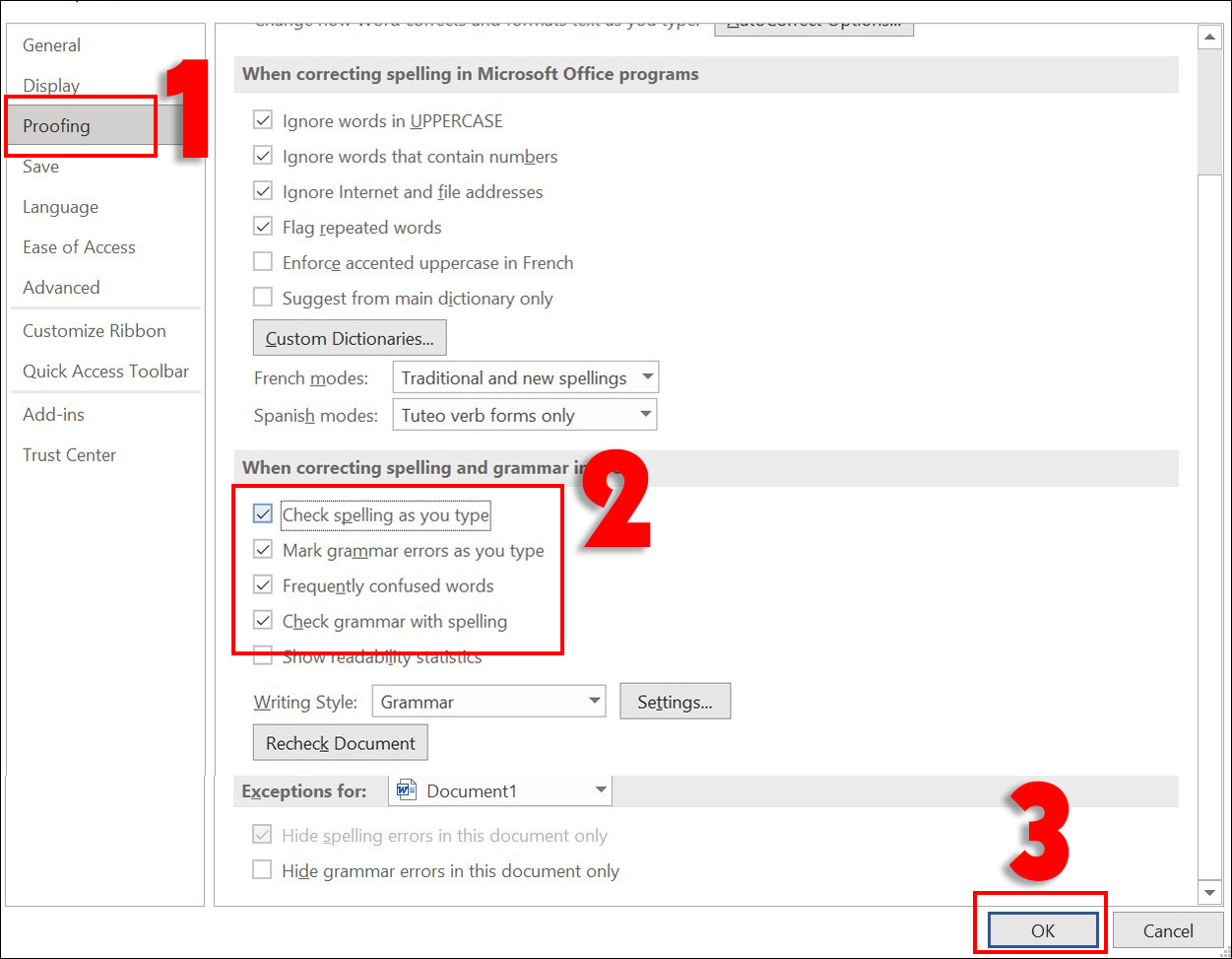 Cách kiểm tra lỗi chính tả trong Word và Google Docs nhanh chóng Cach tat kiem tra loi chinh ta cua Microsoft Word 2