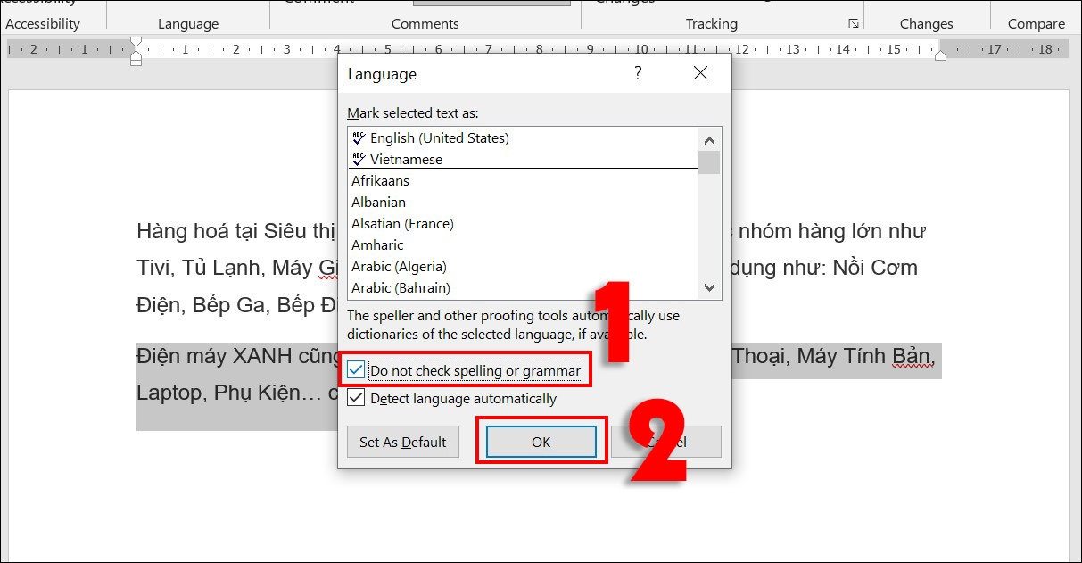Cách kiểm tra lỗi chính tả trong Word và Google Docs nhanh chóng Cach tat kiem tra loi chinh ta o mot doan van ban cua Microsoft Word 3