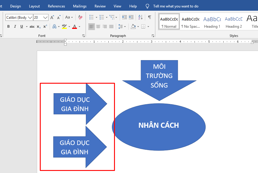 Cách vẽ sơ đồ trong word 2007, 2010, 2013, 2016, 2019 chuẩn Thuc hien ve so do trong Word bang Shape2